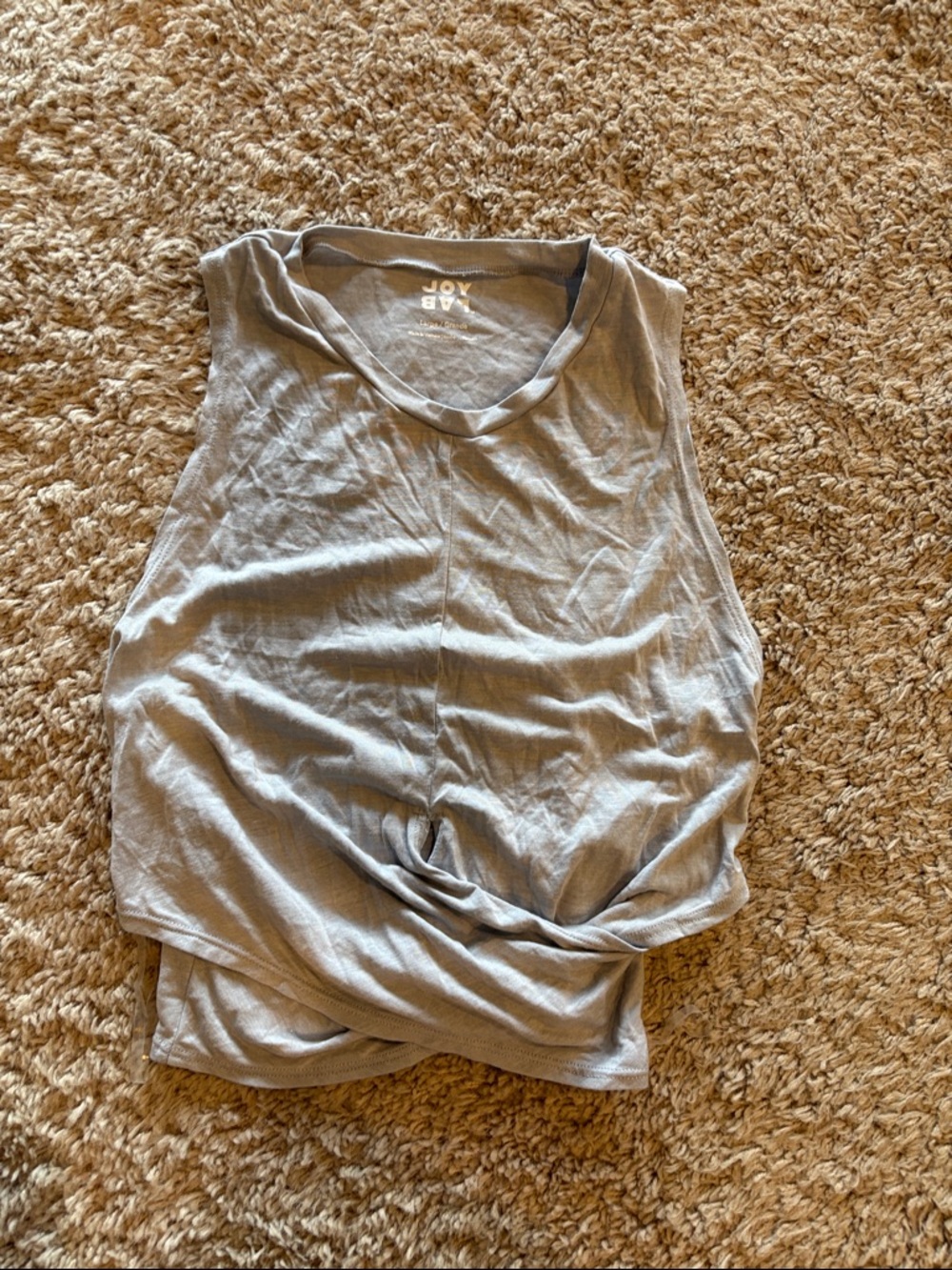 JoyLab Gray Twist-Front Sleeveless Tank